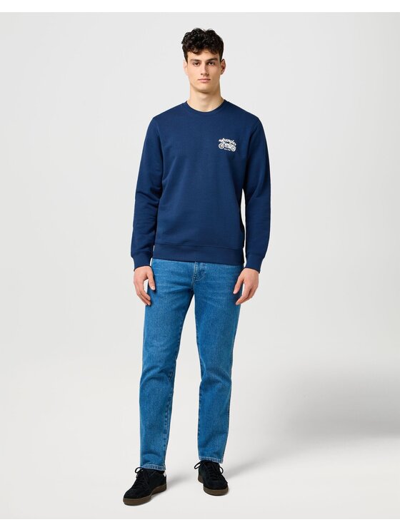 Wrangler Wrangler Bluzka AMERICANA CREW Niebieski Regular Fit