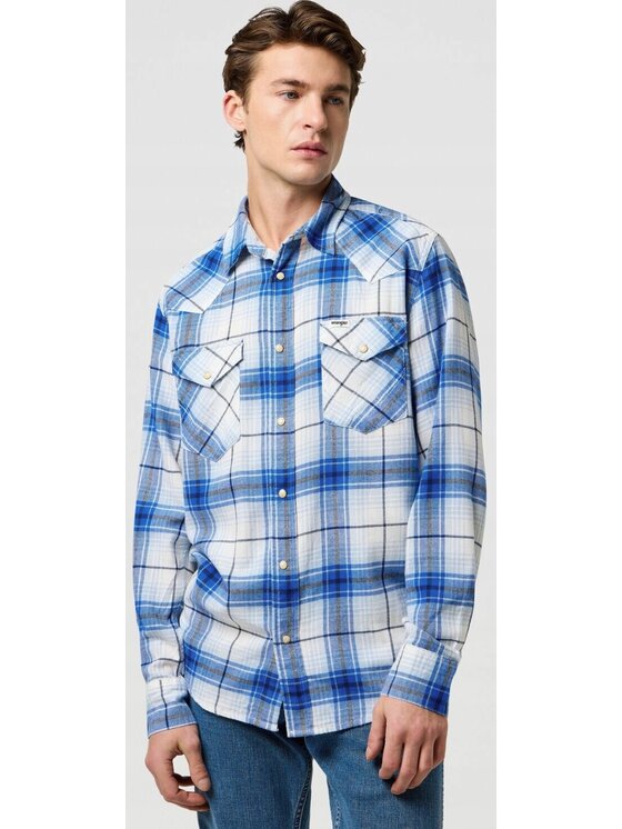 Wrangler Wrangler Koszula Western Shirt Niebieski Regular Fit
