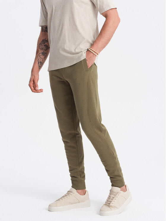 Ombre Ombre Joggery OM-PABS-0174 Khaki Regular Fit