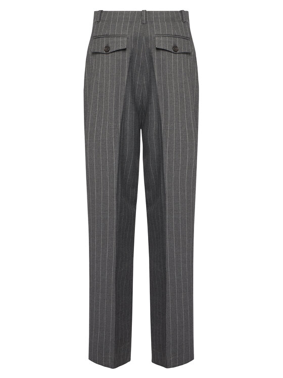 Tommy Hilfiger Tommy Hilfiger Bavlnené nohavice WW0WW47550 Sivá Wide Leg