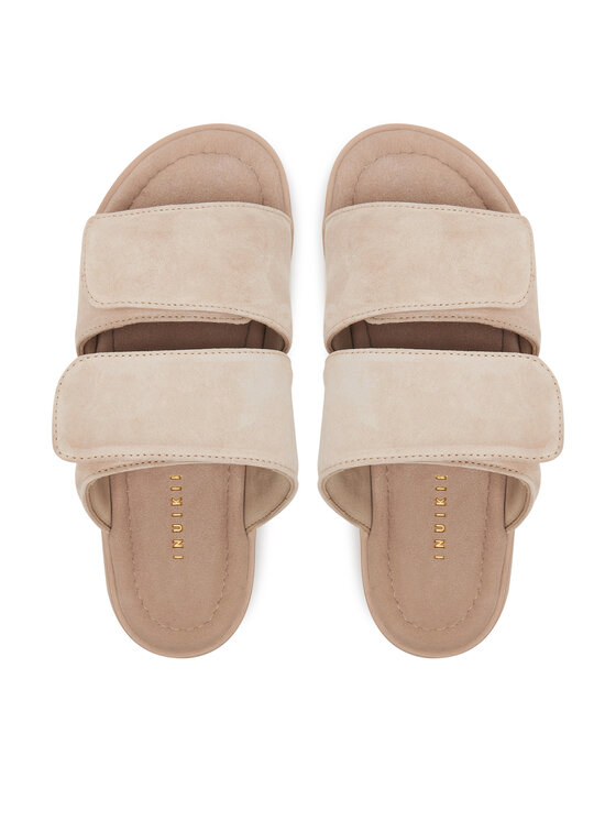 Inuikii Inuikii Pantoletten Classic Suede Velcro 70104-128 Beige