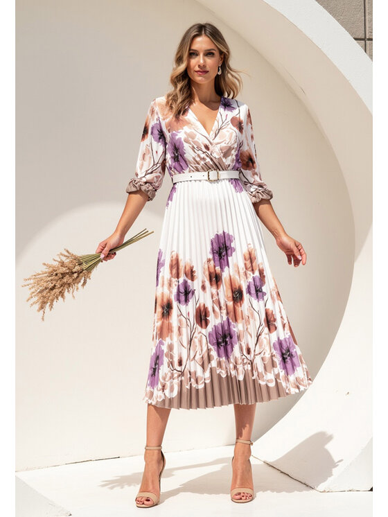FIGL FIGL Sukienka koktajlowa M1138 Biały Feminine Fit