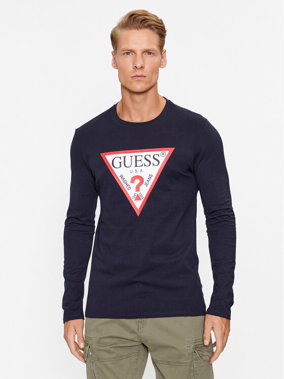 Guess Guess Longsleeve Original Logo M2YI31 I3Z14 Blu scuro Slim Fit