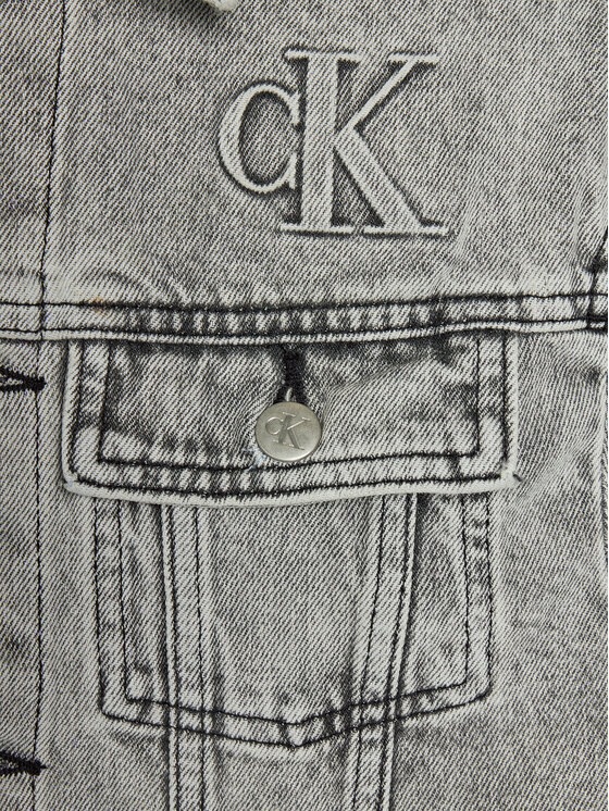 Calvin Klein Jeans Calvin Klein Jeans Džínsová bunda IG0IG02279 Sivá Relaxed Fit