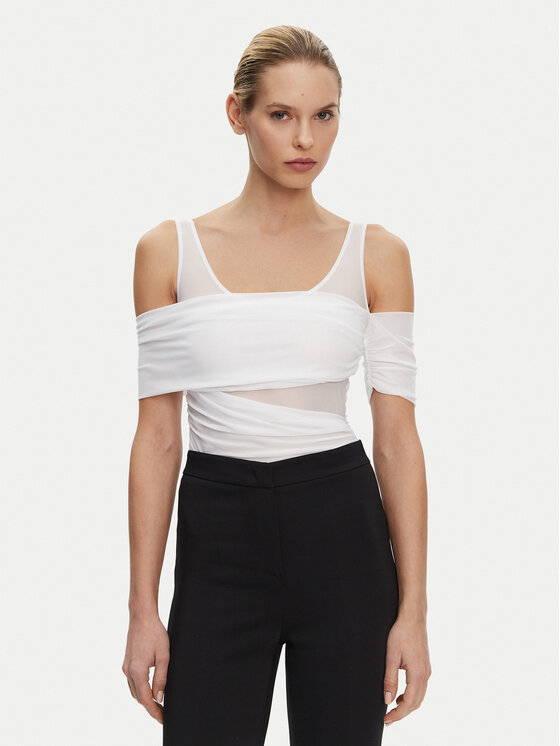 Damskie Body PINKO, Rozmiar XL, Białe, Bella 104832 A2H1