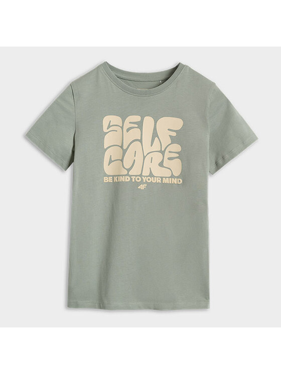 4F 4F T-shirt 4FJRAW25TTSHM3205-44S Verde Regular Fit