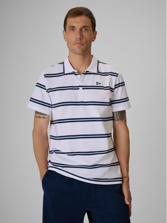4F 4F Polo LAKESIDE ESCAPE Biały Regular Fit
