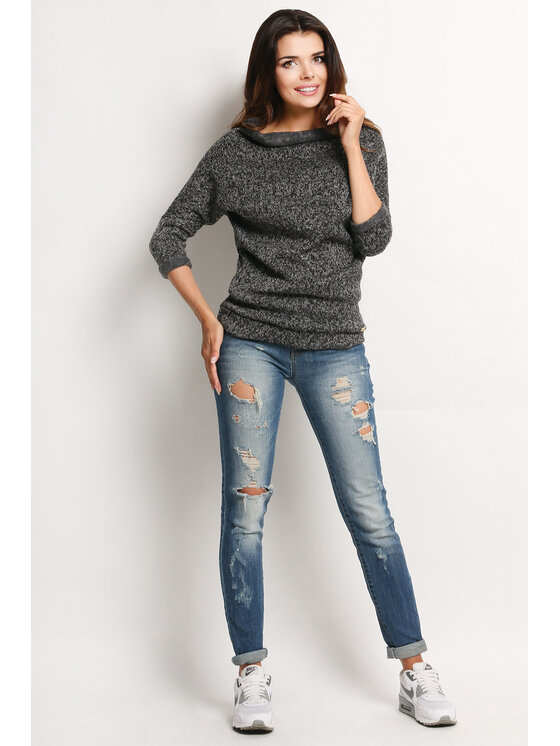 Awama Awama Sweter A121 Szary Basic Fit