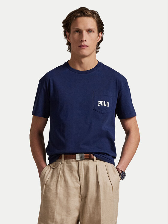 Polo Ralph Lauren Polo Ralph Lauren T-Shirt 710974585001 Σκούρο μπλε Custom Slim Fit