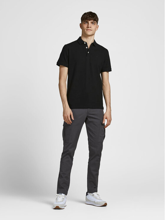 Jack & Jones Jack & Jones Polo Paulos 12136668 Czarny Slim Fit