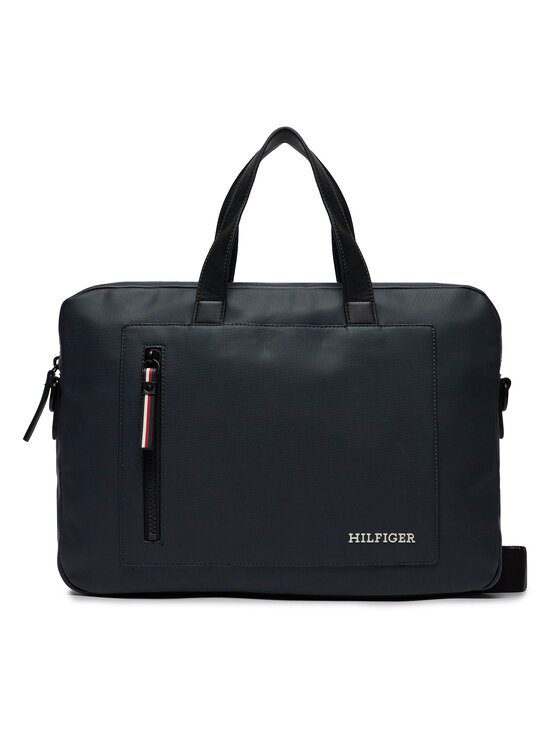 Tommy Hilfiger Tommy Hilfiger Portatīvā datora soma Th Pique Slim Computer Bag AM0AM11784 Tumši zils