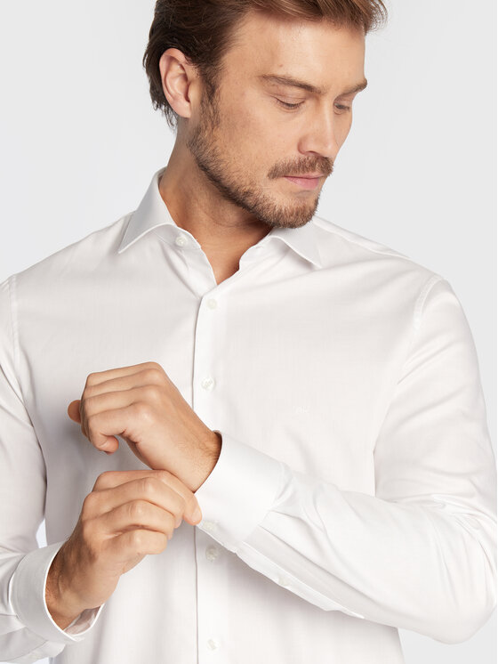 Calvin Klein Calvin Klein Koszula K10K108427 Biały Slim Fit