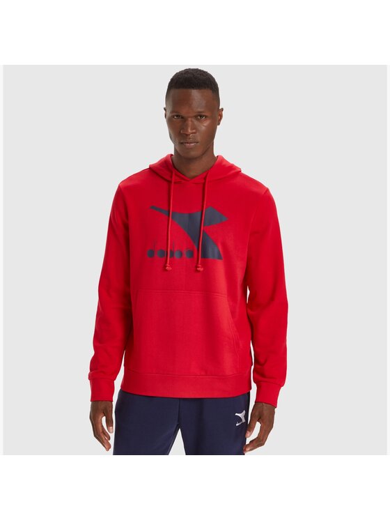 Diadora Diadora Bluza HOODIE BIG LOGO Czerwony Basic Fit
