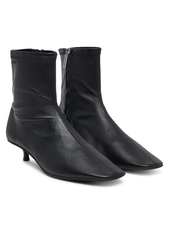 Calvin Klein Calvin Klein Botine Round Kitt Heel Ankle Boot Nappa HW0HW03169 Negru