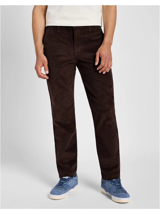 Lee Lee Chinosy REGULAR CHINO Czerwony Regular Fit