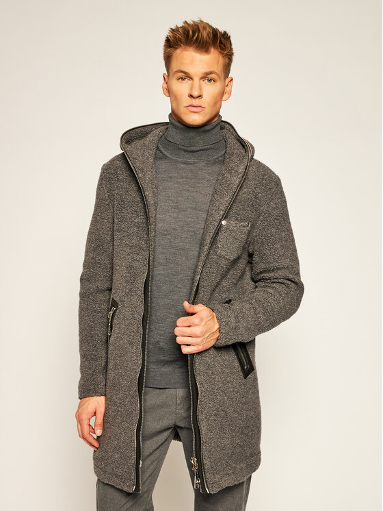 Rage Age Rage Age Vlněný kabát Cold Blood M1 Šedá Regular Fit