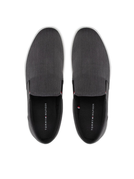 Tommy Hilfiger Tommy Hilfiger Halbschuhe Essential Slip On Chambray Vulc FM0FM03994 Grau