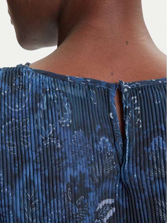 Desigual Desigual Bluse Plise 25WWBW09 Dunkelblau Regular Fit
