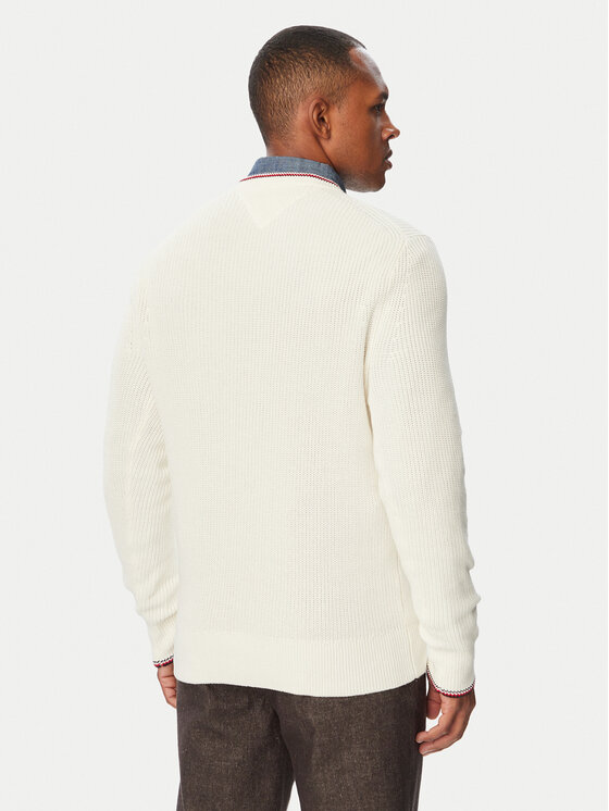 Tommy Hilfiger Tommy Hilfiger Sveter MW0MW41516 Krémová Regular Fit