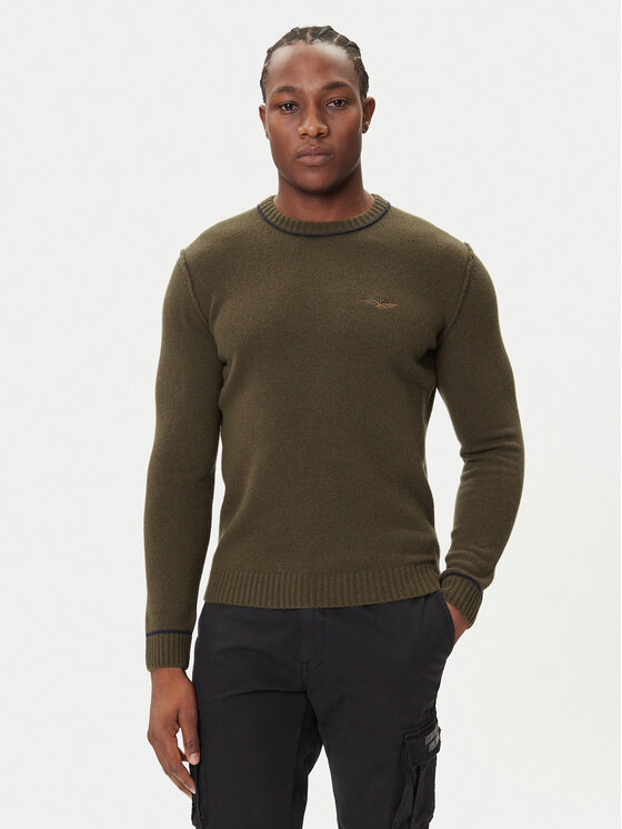 Aeronautica Militare Aeronautica Militare Sveter 252MA1608UL00924 Zelená Regular Fit