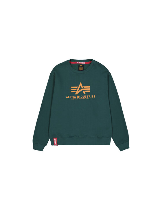 Alpha Industries Alpha Industries Bluza Basic Big Logo Sweatshirt Zielony Regular Fit