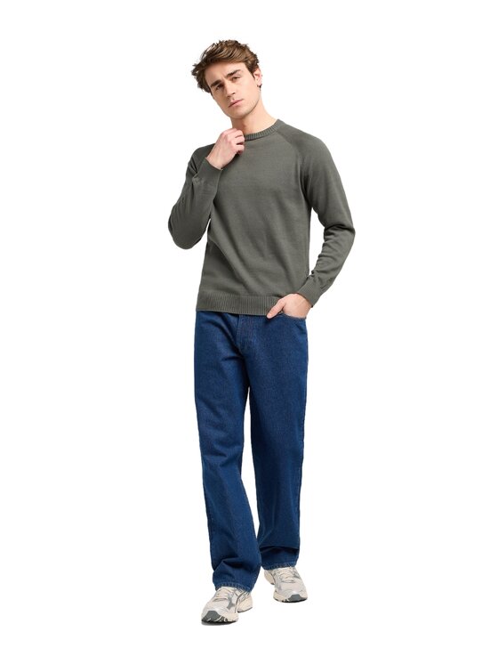 Lee Lee Maglione Clean Raglan Sweater Verde Slim Fit