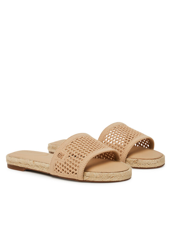 Tommy Hilfiger Tommy Hilfiger Espadrilles Knit Mesh Espadrille Flat Sandal FW0FW08744 Beige