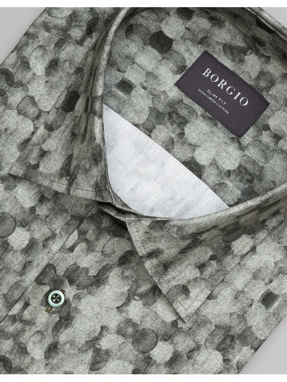 Borgio Borgio Koszula calimera_00541 Zielony Slim Fit