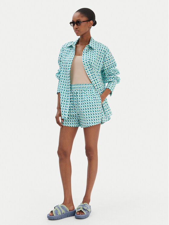 Seafolly Seafolly Šortky z materiálu Sorrento 55576-SH Zelená Regular Fit