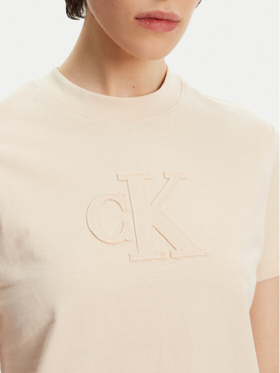Calvin Klein Jeans Calvin Klein Jeans Тишърт J20J225256 Бежов Regular Fit