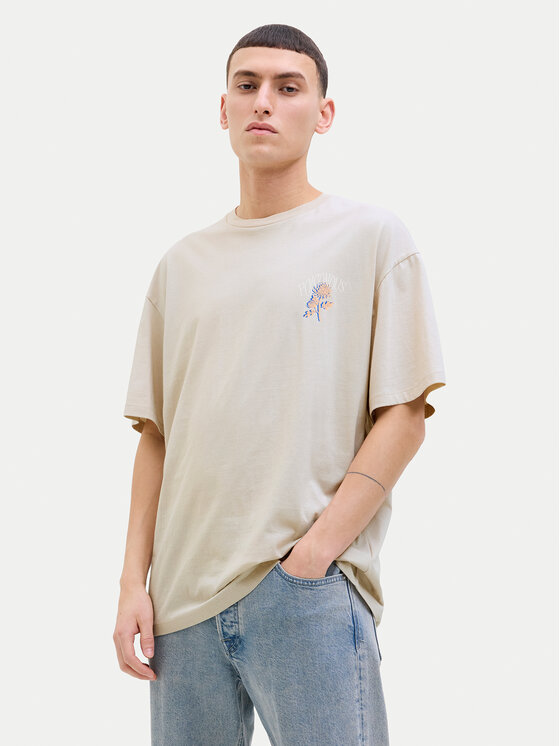 Jack&Jones Jack&Jones Marškinėliai Charge 12269384 Smėlio Relaxed Fit