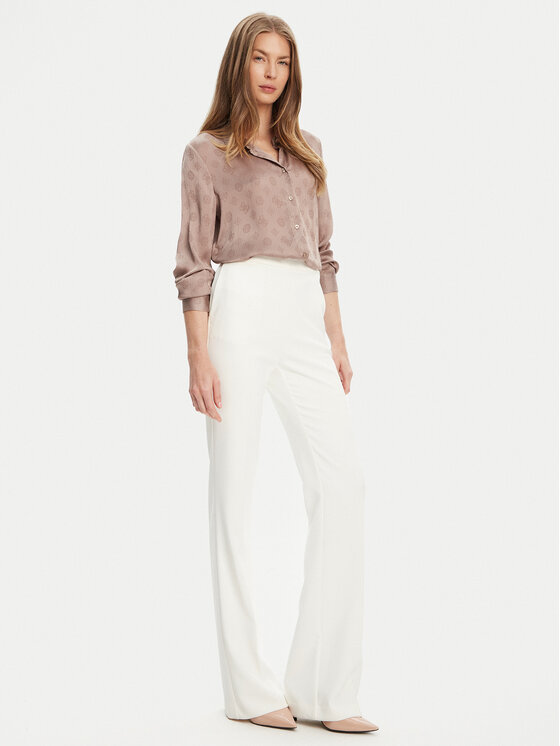 Guess Guess Πουκάμισο W5YH1A WHCR2 Μπεζ Regular Fit