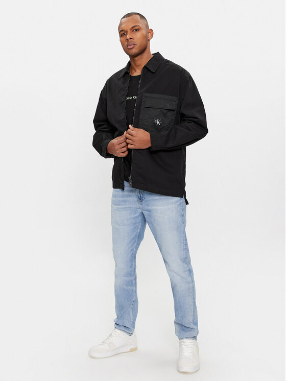 Calvin Klein Jeans Calvin Klein Jeans Hemdjacke Mix Media J30J324617 Schwarz Regular Fit