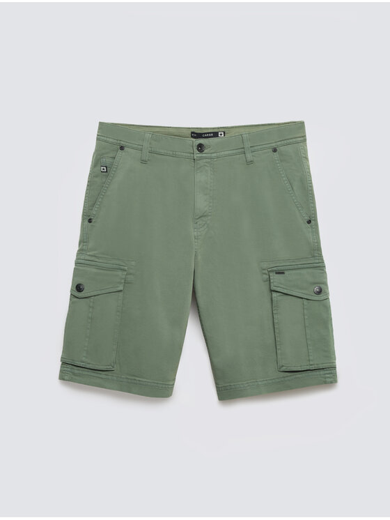 BIG STAR BIG STAR Szorty jeansowe MORRISE Zielony Cargo Fit