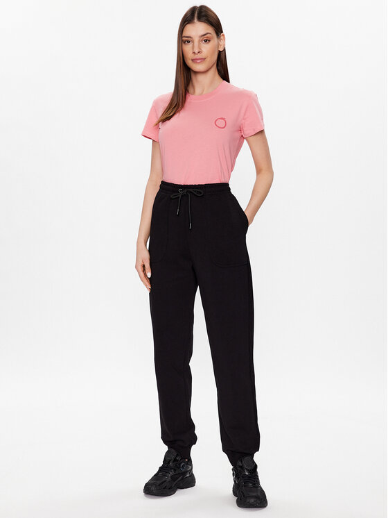 Trussardi Trussardi T-Shirt Small Greyhound 56T00538 Różowy Regular Fit
