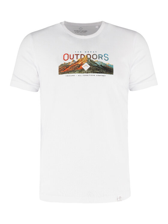 Volcano Volcano T-Shirt T-MOUNTAINS Biały Regular Fit