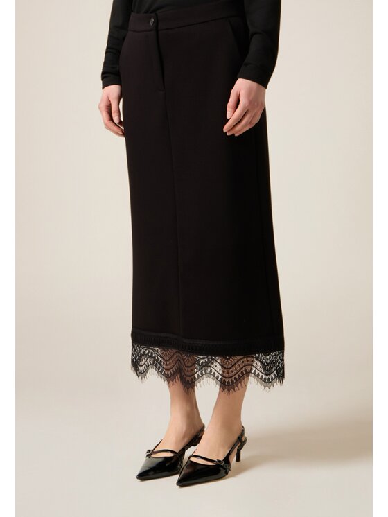 Oltre Oltre Gonna midi 1019R001576N033 Nero Regular Fit