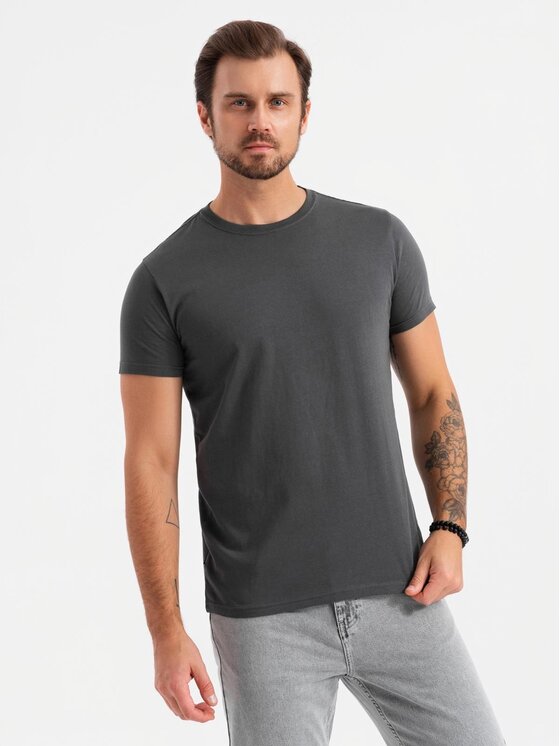 Ombre Ombre Komplet 3 t-shirtów OM-TSBS-0232 Niebieski Regular Fit