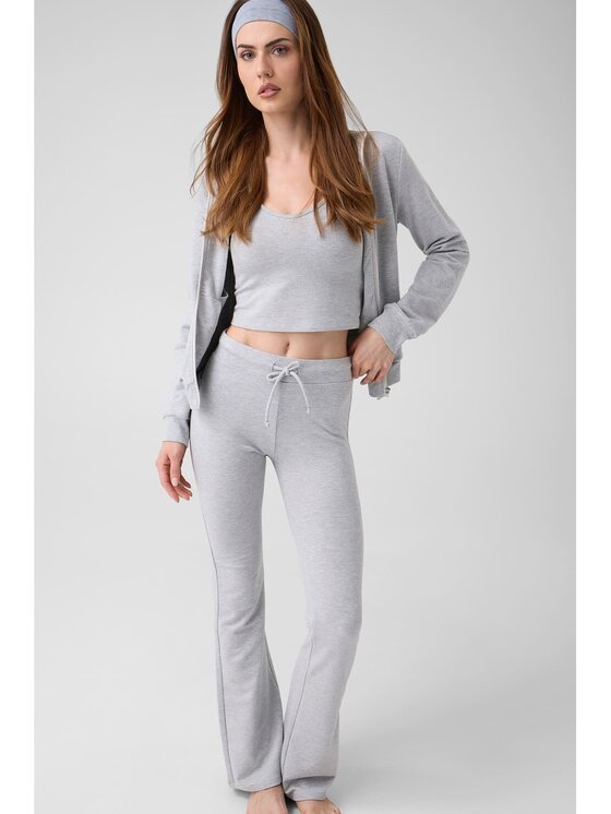 Guess Guess Kalhoty z materiálu 183065 Šedá Slim Fit