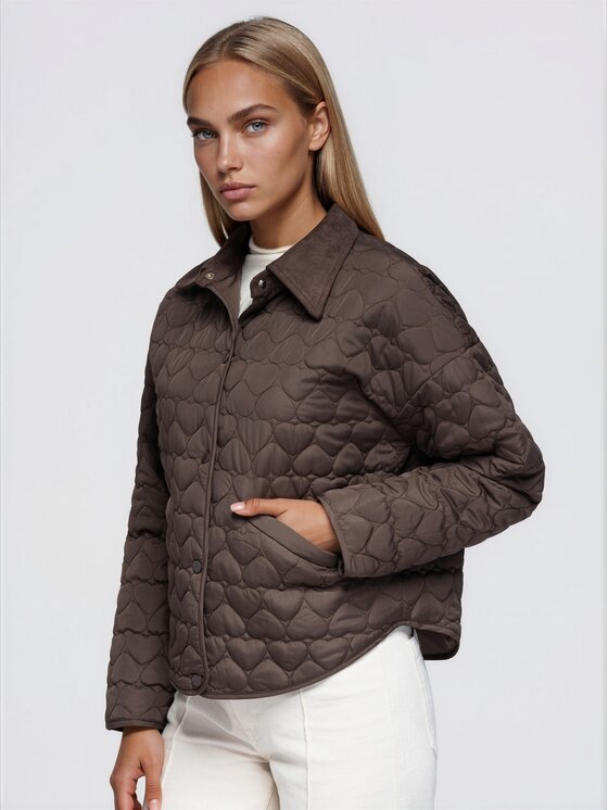 Ombre Ombre Kurtka przejściowa OW-JT-E0018 Brązowy Regular Fit