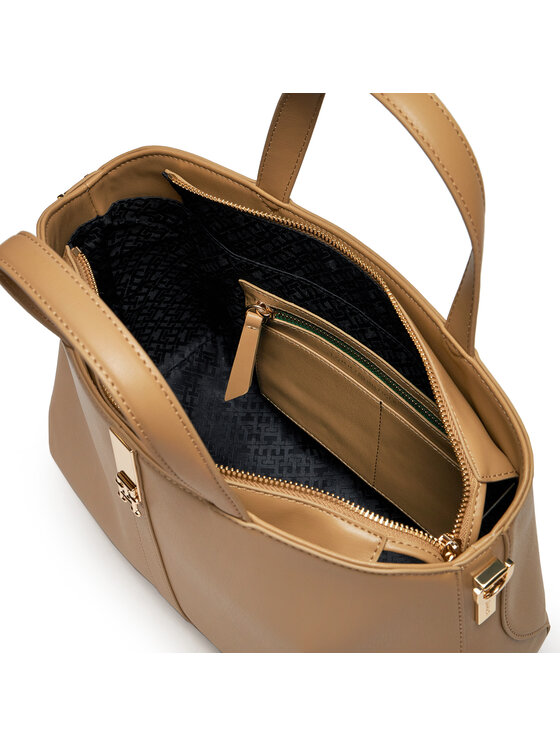 Tommy Hilfiger Tommy Hilfiger Дамска чанта Heritage Satchel AW0AW16318 Кафяв