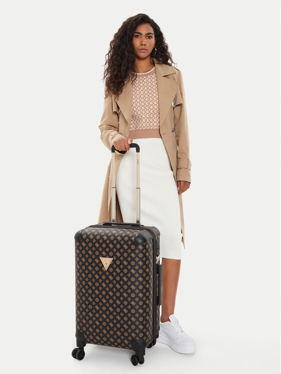 Guess Guess Vidutinio dydžio lagaminas Wilder (P) Travel TWP745 29820 Ruda