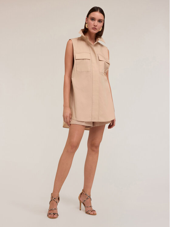 Motivi Motivi Camicia 5228Q000793N002 Écru Over Fit