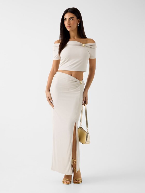 Guess Guess Spódnica mini 182023 Beżowy Classic Fit