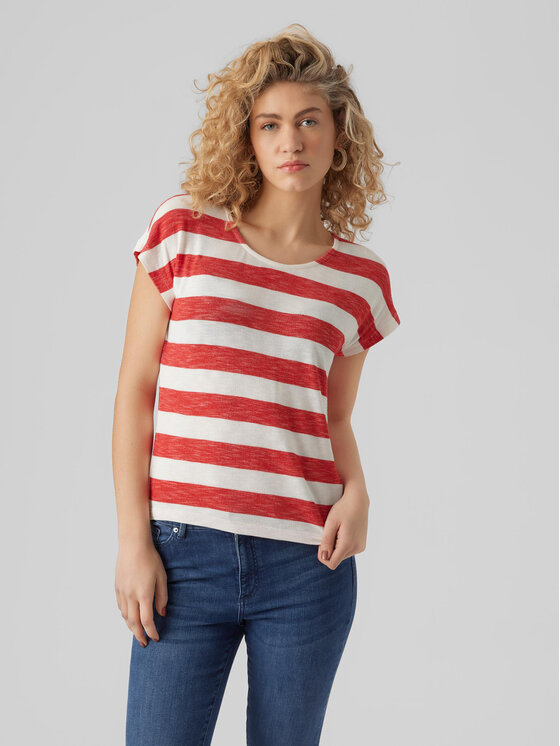 Vero Moda Vero Moda T-Shirt Wide 10284474 Czerwony Box Fit