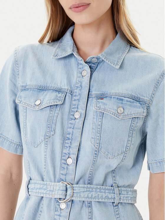 Tommy Jeans Tommy Jeans Sukienka jeansowa DW0DW21168 Niebieski Regular Fit