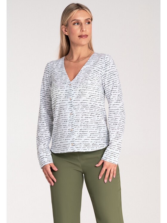 FIGL FIGL Halenka M1047 Bílá Regular Fit