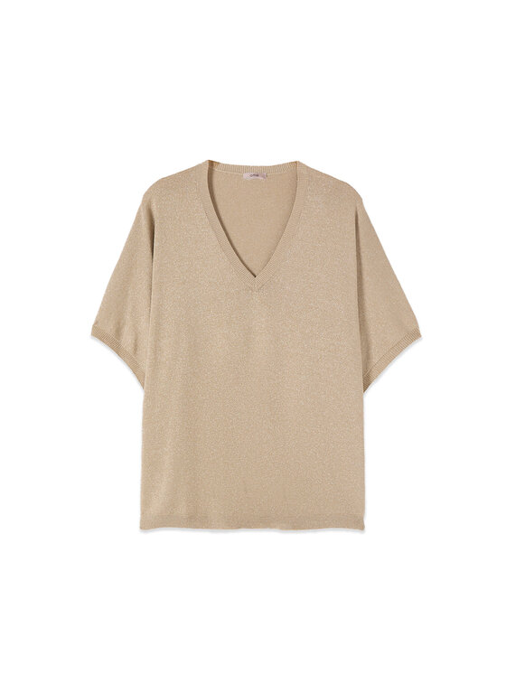 Oltre Oltre Sweter M287E002316N002 Kremowy Regular Fit