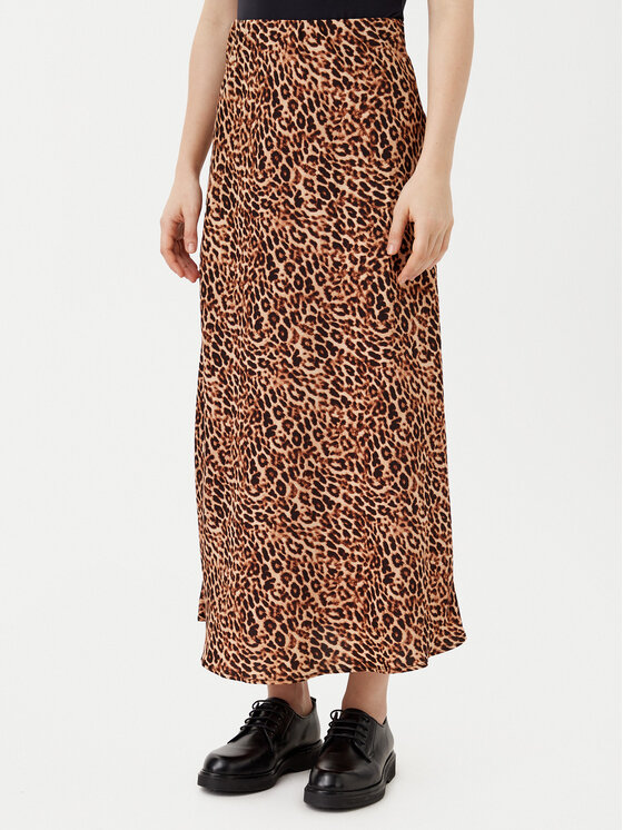Pieces Pieces Midi szoknya Franan 17116541 Barna Regular Fit