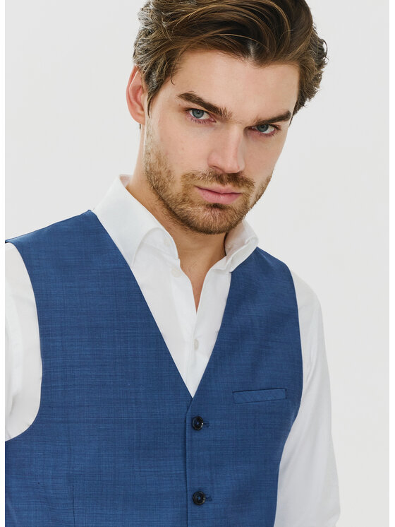 Pako Lorente Pako Lorente Kamizelka P24SP-8X-002 Granatowy Slim Fit